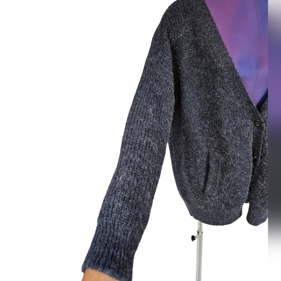 Free People Blue Gorpcore Oversized Button Up Mohair Cardigan Size XS Women - Picture 5 of 10